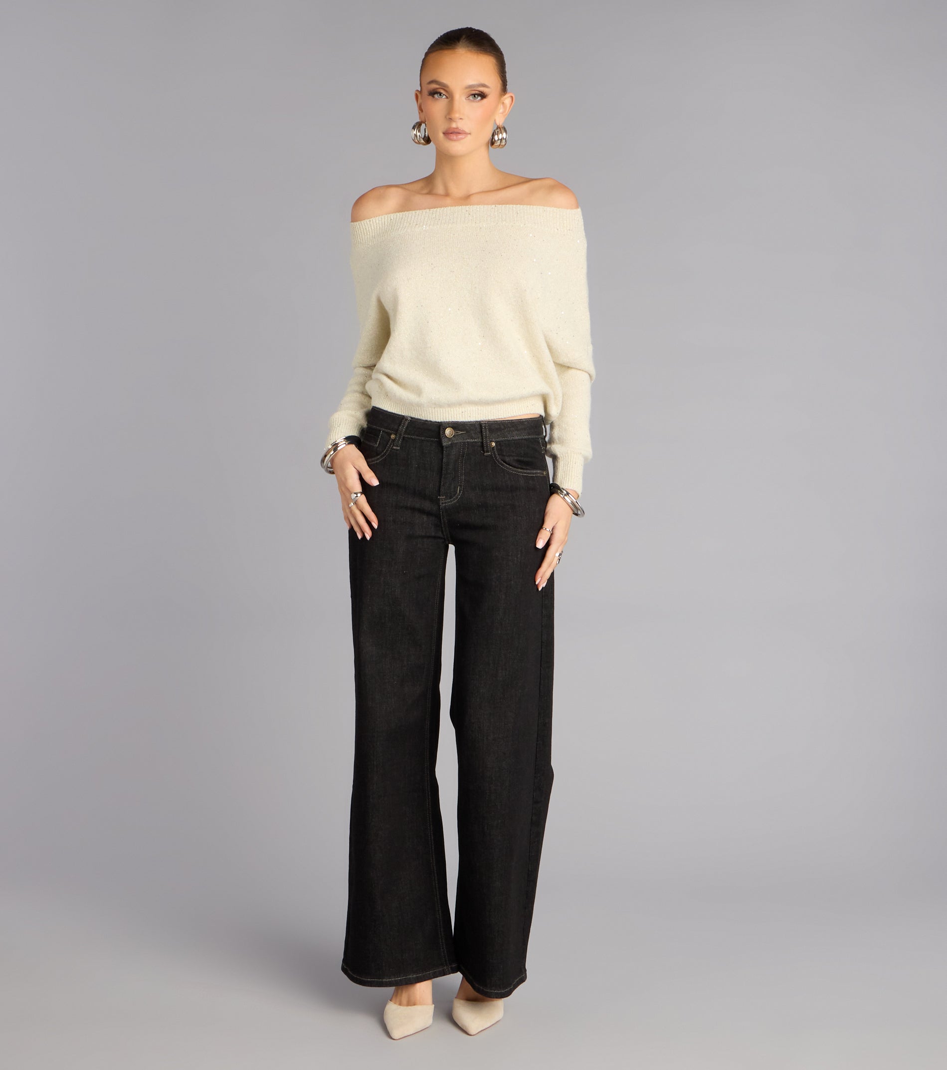 Barely Blush Shimmer Sweater
