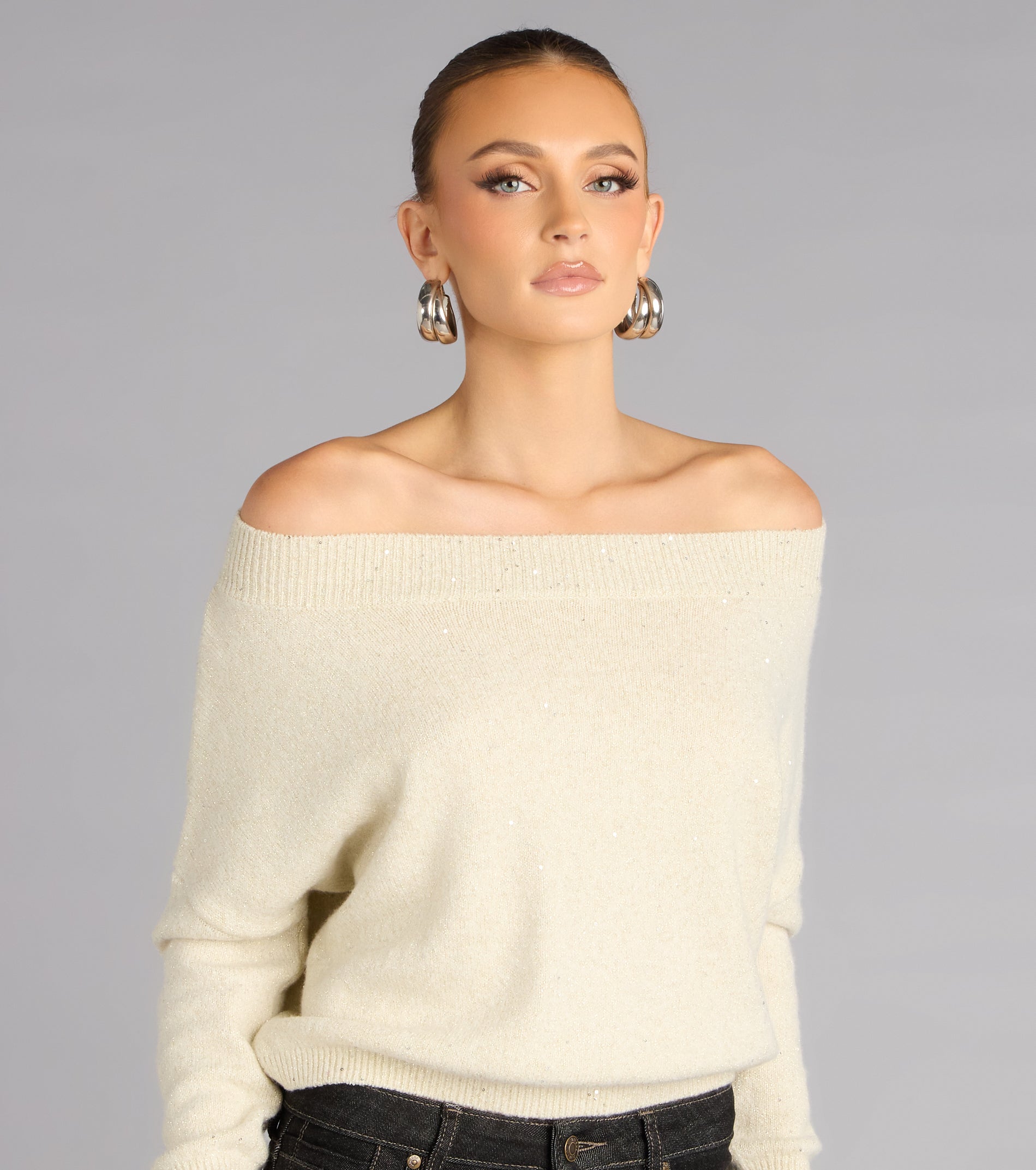 Barely Blush Shimmer Sweater