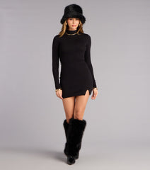 Back To Bold Mock Neck Mini Dress