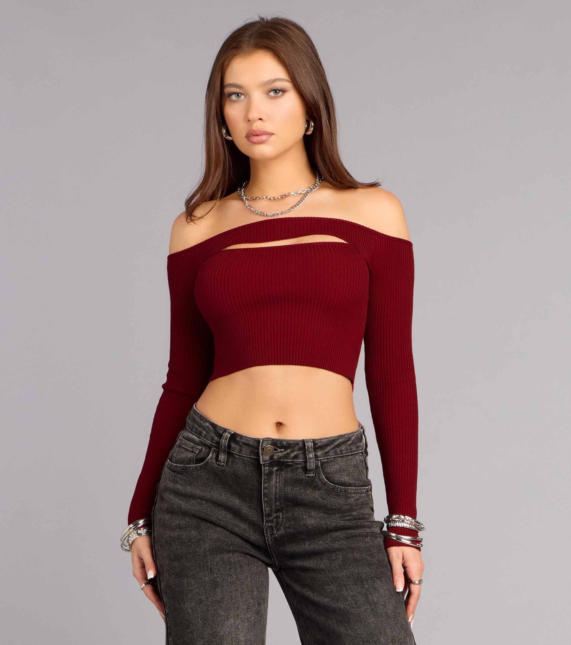 After Hours Attitude Cutout Off-The-Shoulder Top