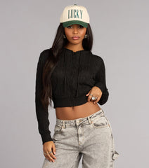Cozy Girl Era Crop Hoodie Sweater