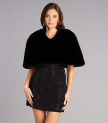 Luxe Arrival Faux Fur Cape Bolero