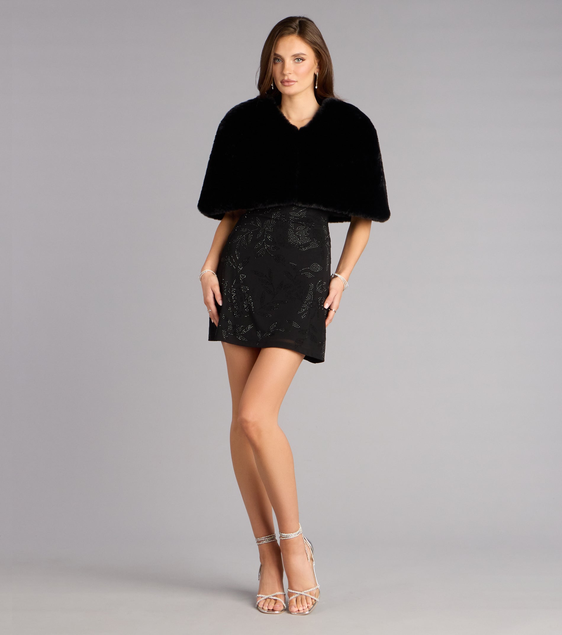 Luxe Arrival Faux Fur Cape Bolero