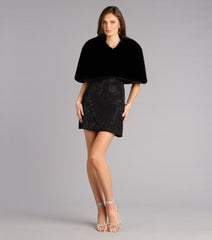 Luxe Arrival Faux Fur Cape Bolero