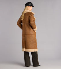 Cozy In The City Faux Sherpa Shearling Trench Coat