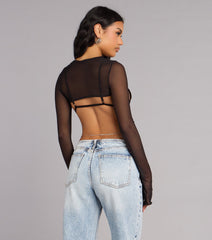 Caught On Camera Lace Up Mesh Topper