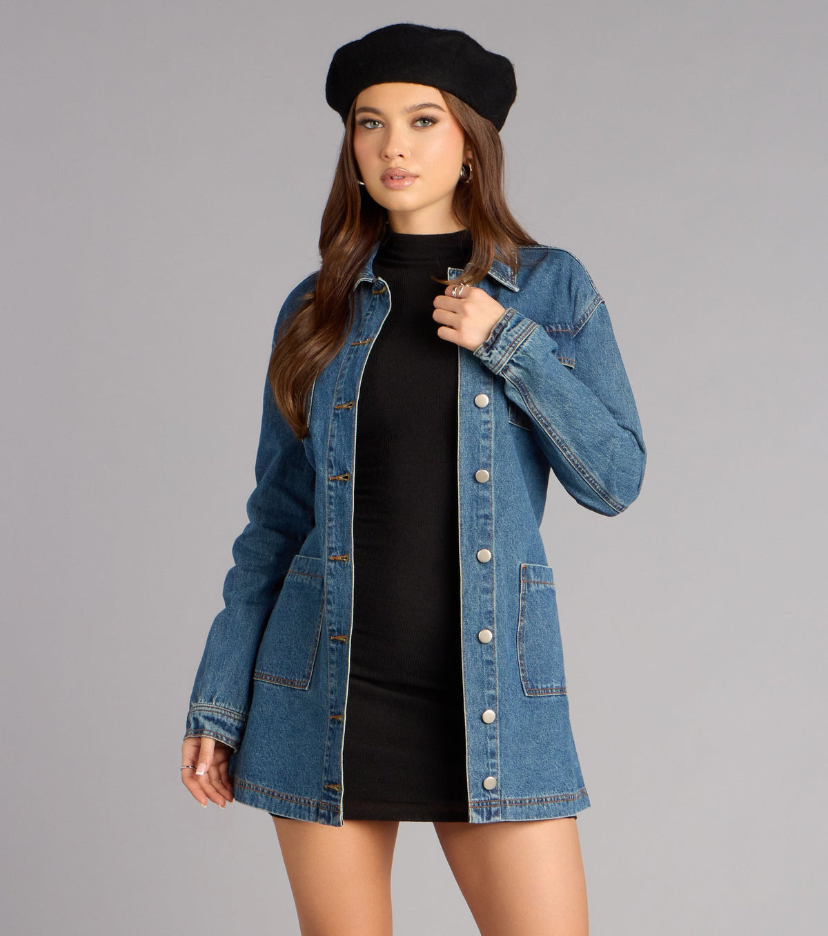 City Stroll Belted Denim Jacket