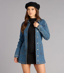 City Stroll Belted Denim Jacket