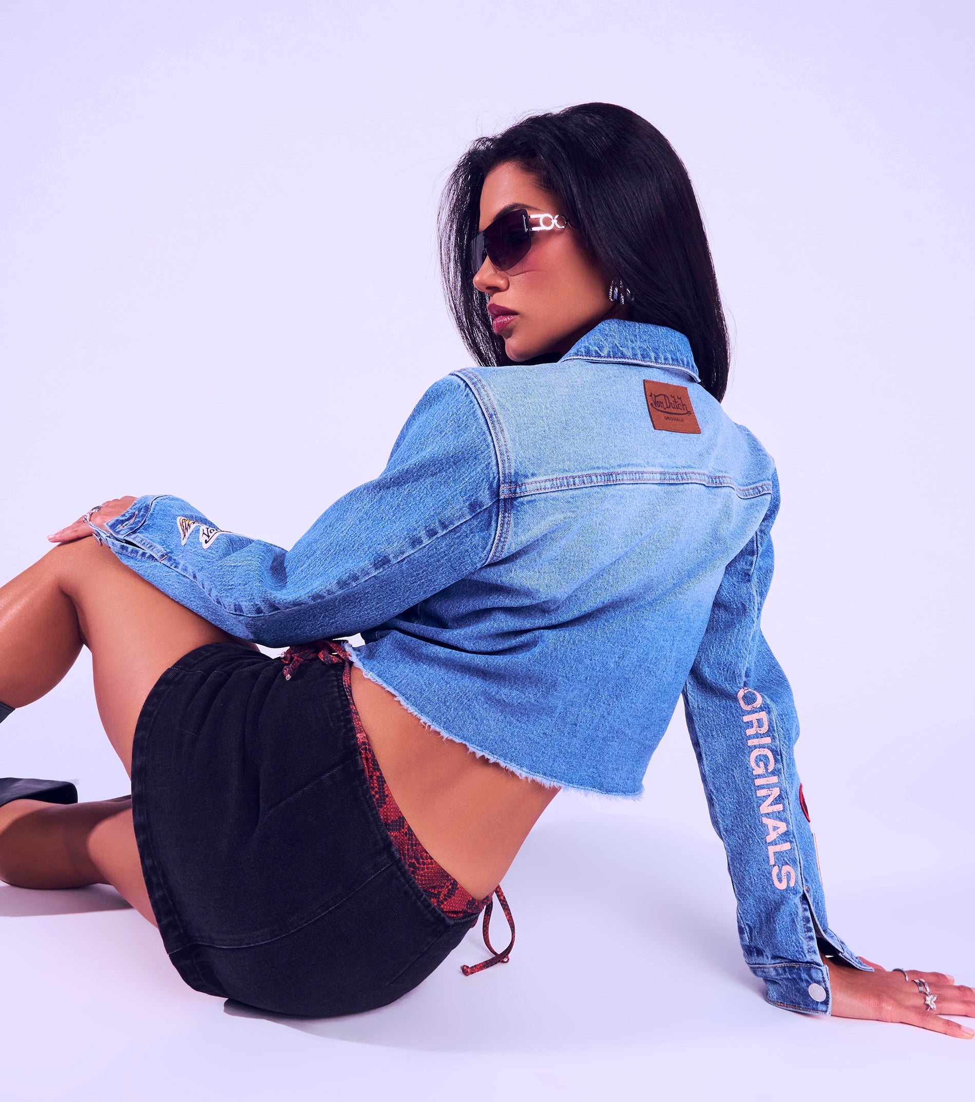 Von Dutch x Windsor Graphic Cropped Denim Jacket