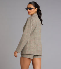 Tailored Mood Plaid Woven Blazer