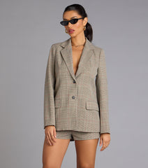 Tailored Mood Plaid Woven Blazer