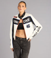 Ultra Game NBA Knicks Moto Jacket