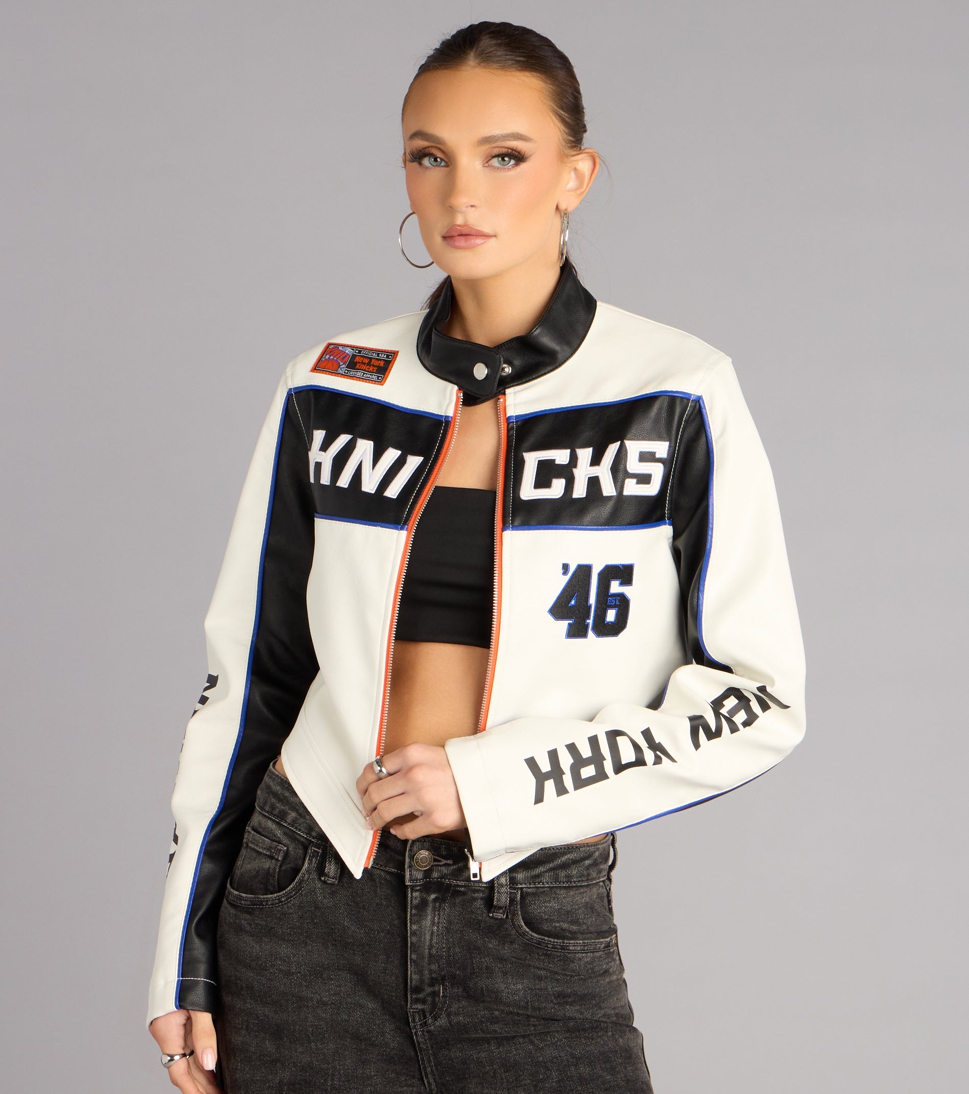 Ultra Game NBA Knicks Moto Jacket