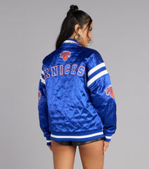 Ultra Game NBA Knicks Satin Bomber Jacket