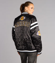 Ultra Game NBA Lakers Quilted Bomber Jacket