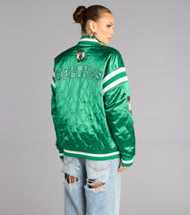 Ultra Game NBA Celtics Satin Bomber Jacket