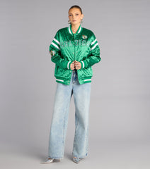 Ultra Game NBA Celtics Satin Bomber Jacket