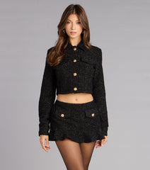 Polished Edge Crop Bouclé Jacket