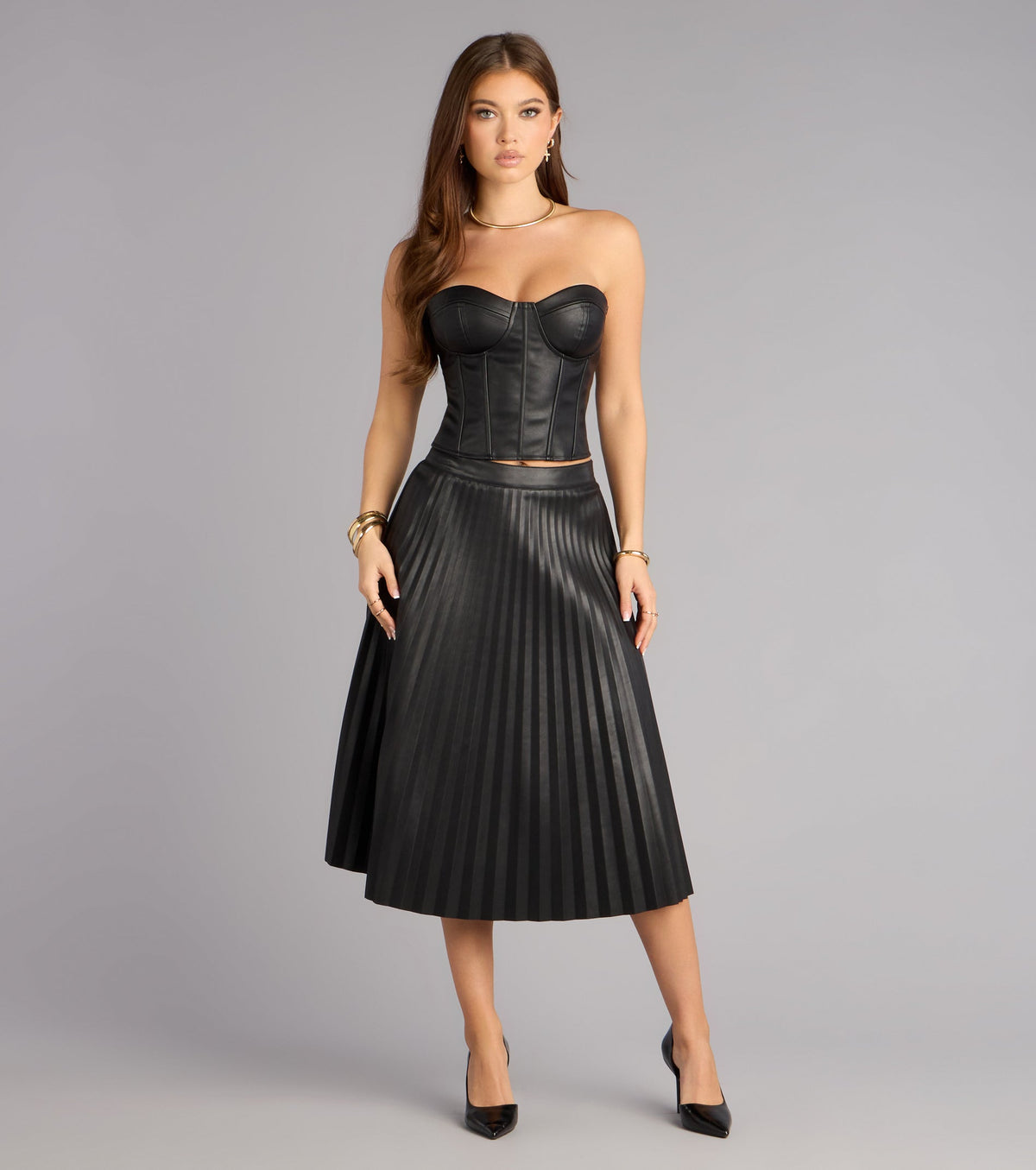 Quiet Drama Pleated Midi Skirt