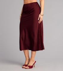 Slip Into Elegance Satin Lace Midi Skirt