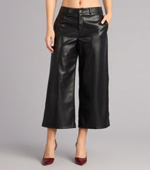 Cool Girl Sleek Faux Leather Cropped Pants