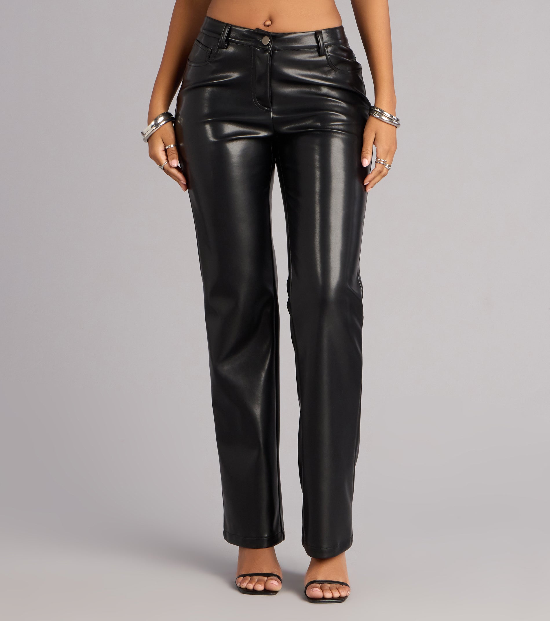 No Second Guess Faux Leather Straight Leg Pants
