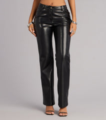 No Second Guess Faux Leather Straight Leg Pants