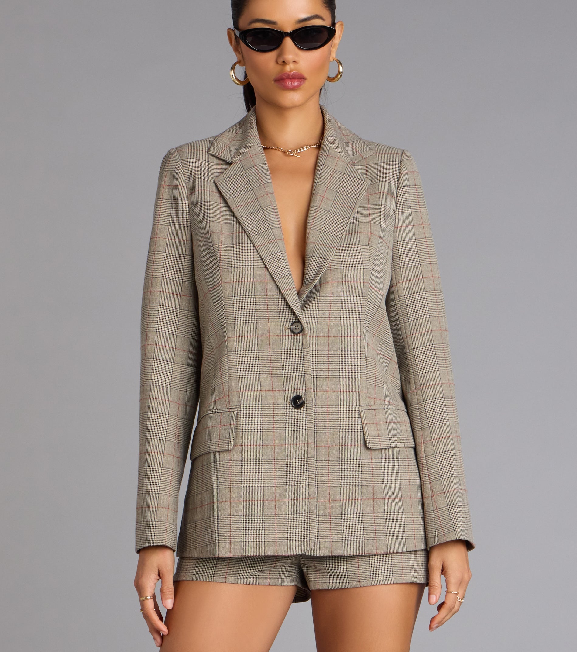 Tailored Mood Plaid Woven Shorts