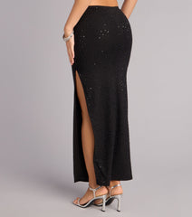 Undeniably You Rhinestone Mesh Maxi Skirt