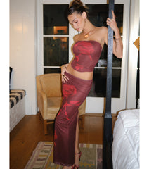 Love Notes Rose Mesh Maxi Skirt