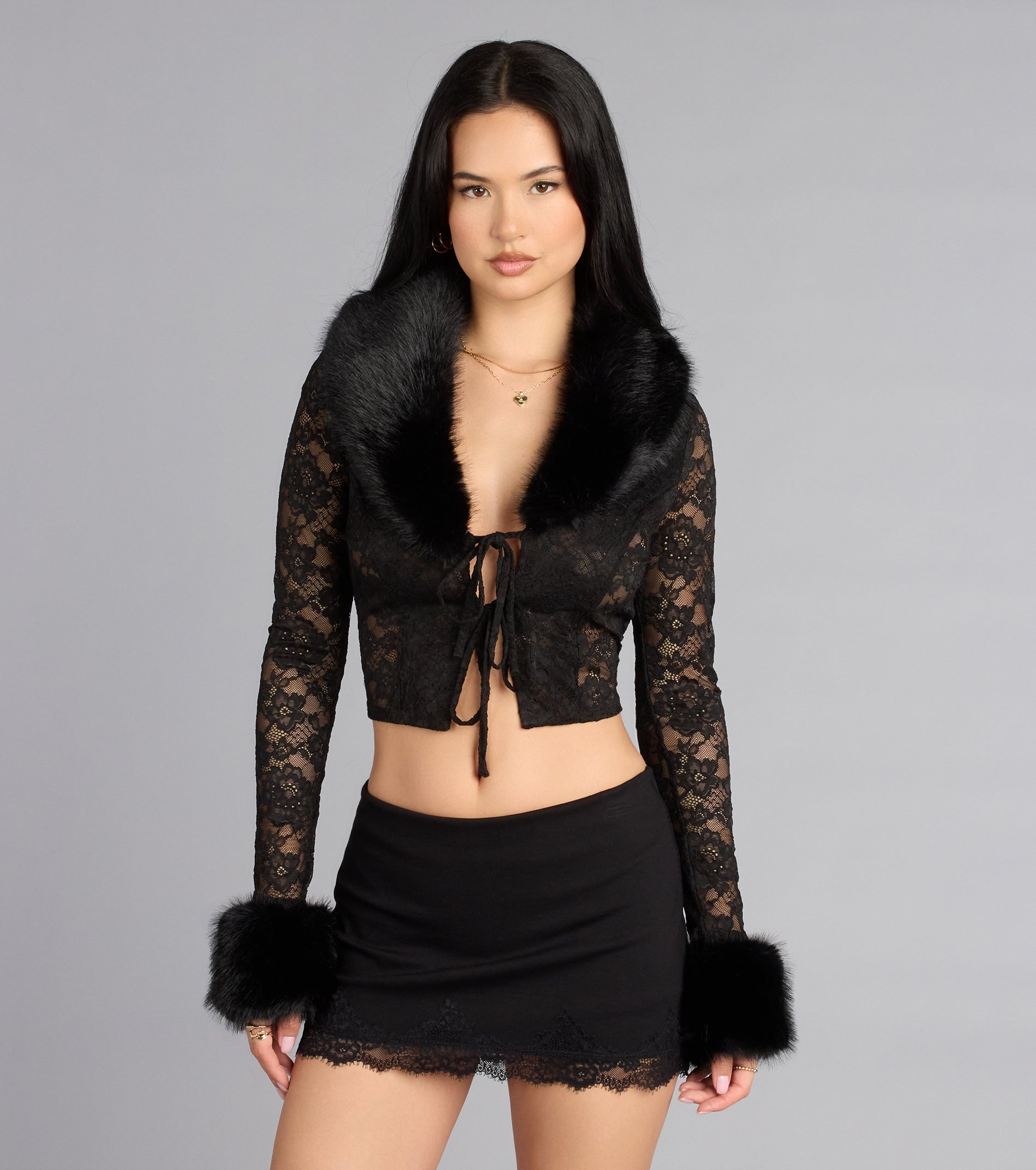 Confidence Looks Good Lace Trim Mini Skort