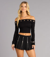 Street Zipper Moment Denim Skirt