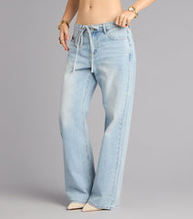 Coffee Run Cool Mid-Rise Tie Denim Jeans