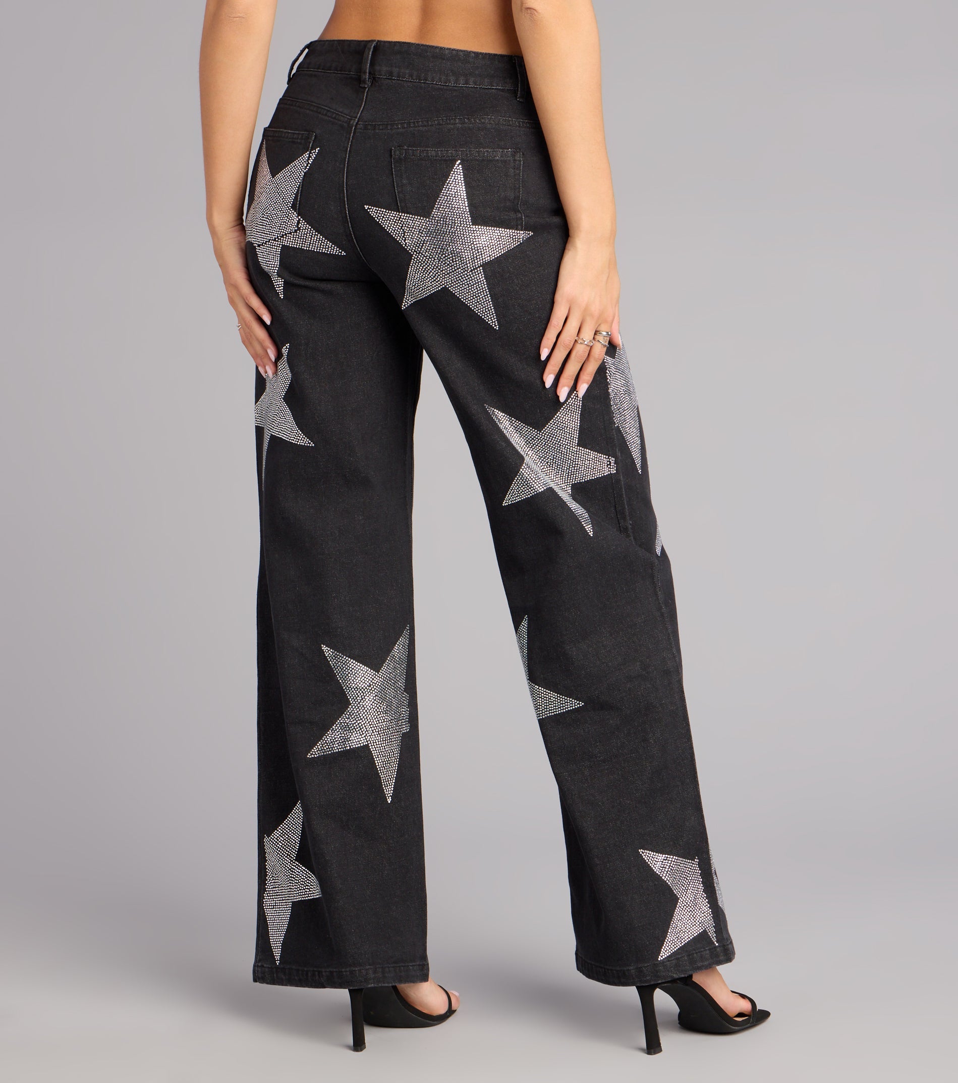 Midnight Stardust Rhinestone Denim Jeans