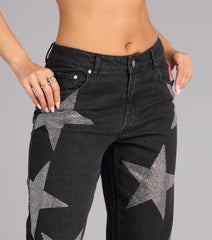 Midnight Stardust Rhinestone Denim Jeans