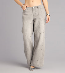 Off Duty Edge Studded Grommet Low-Rise Denim Jeans