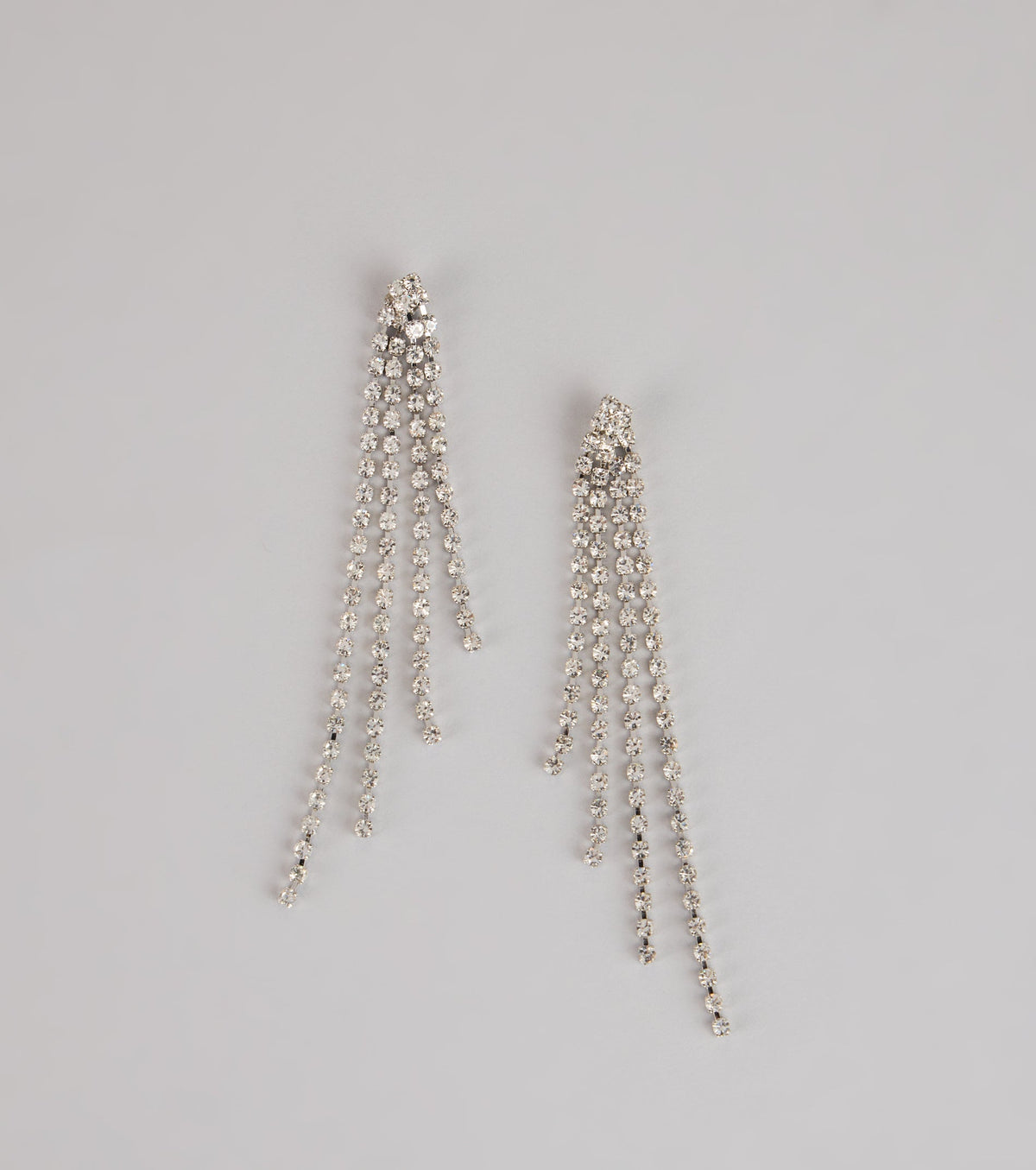 Rhinestone Drip Fringe Earrings