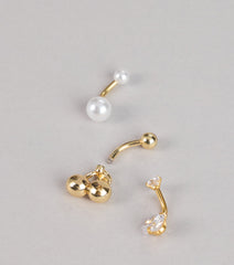 Sweet Trio Belly Ring Set