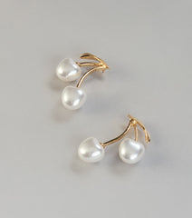 Sweet Pearl Cherry Drop Earrings