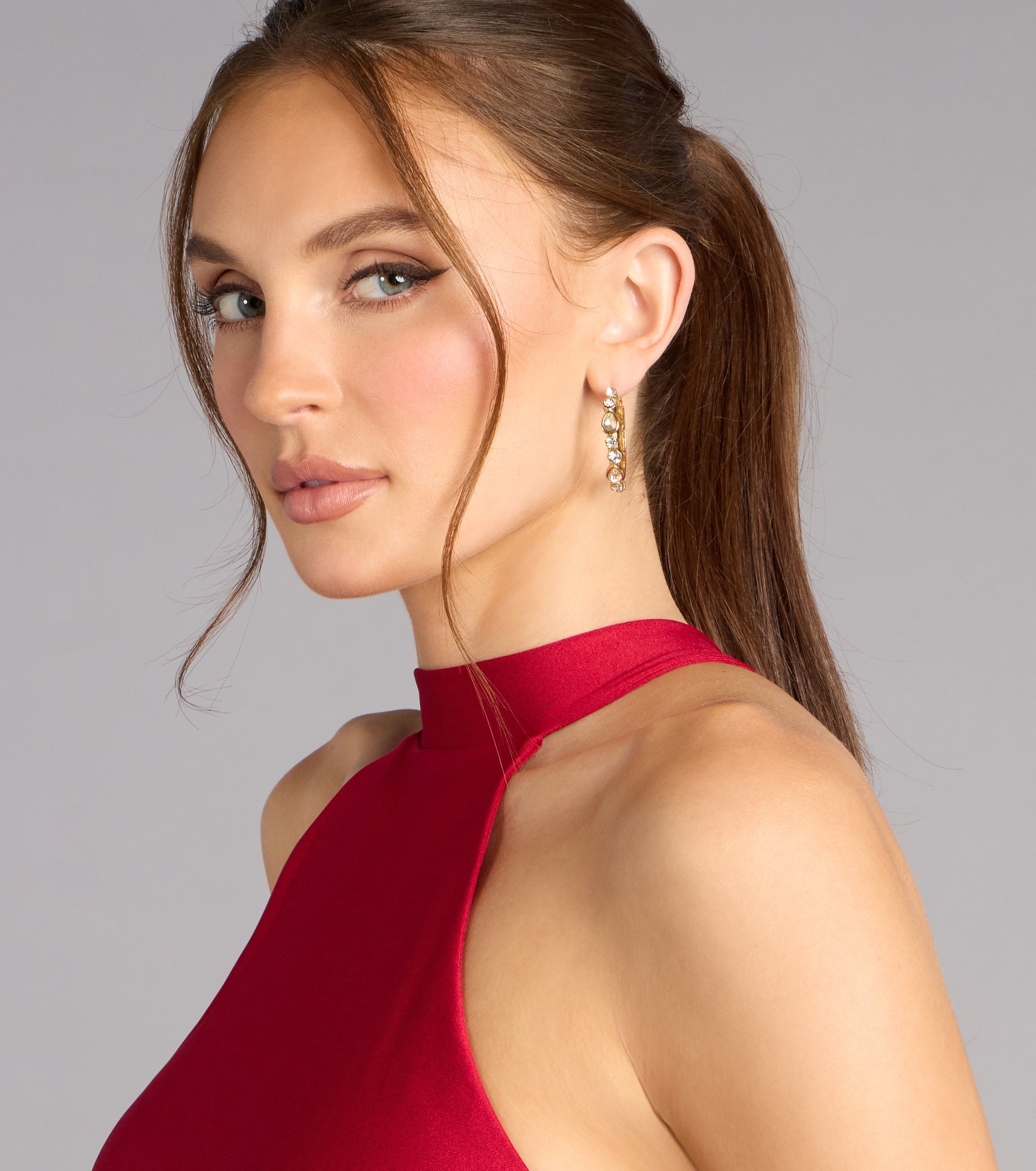 Radiant Mix Crystal Hoop Stud Set