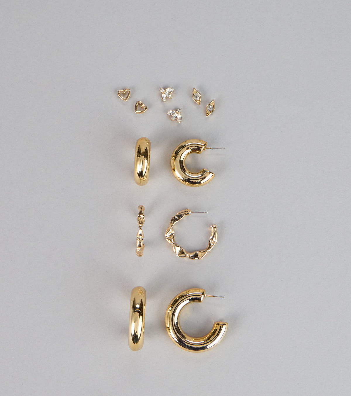 Polished Perfection Hoop And Stud Earring Set