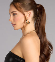 Polished Perfection Hoop And Stud Earring Set