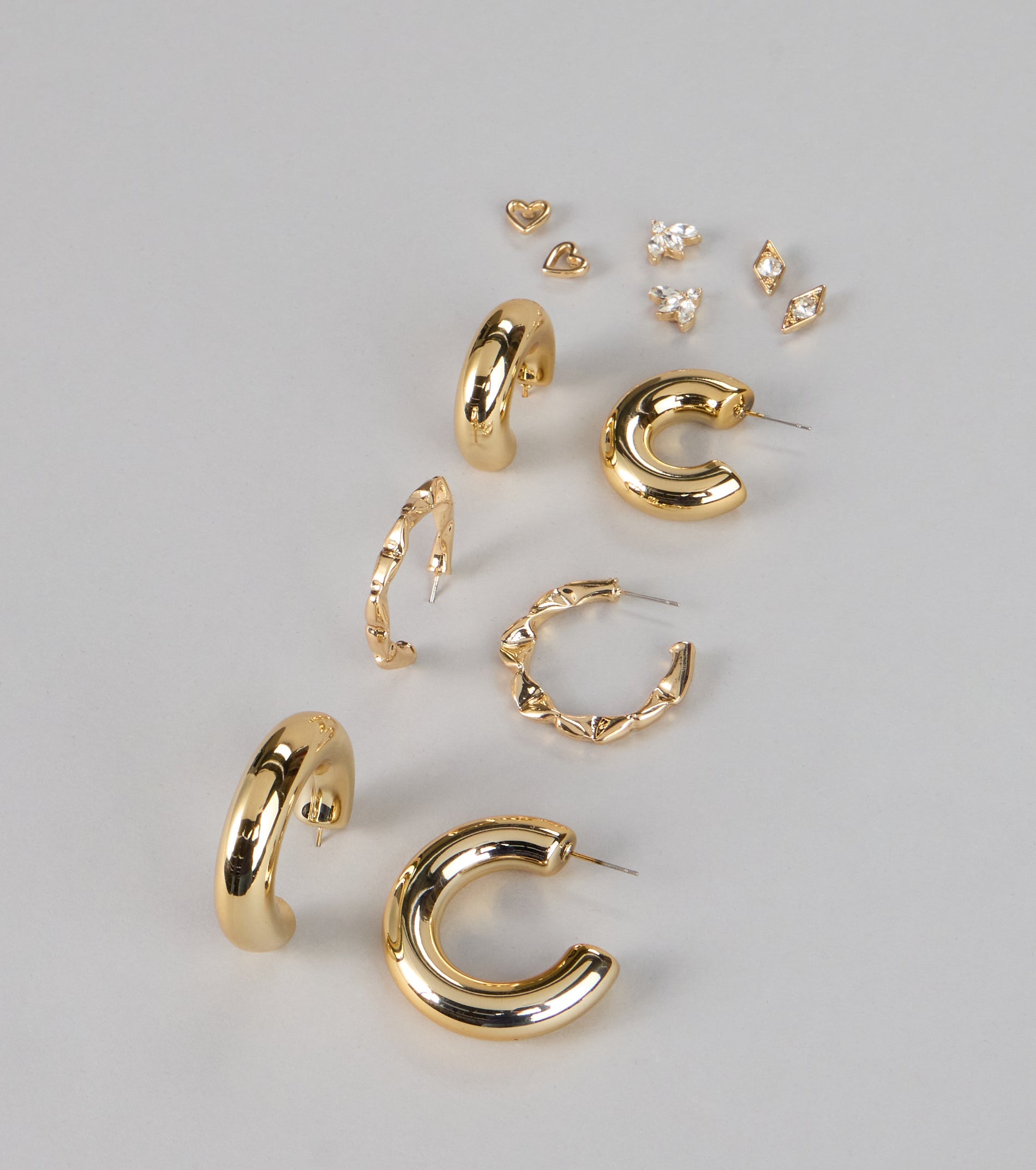 Polished Perfection Hoop And Stud Earring Set