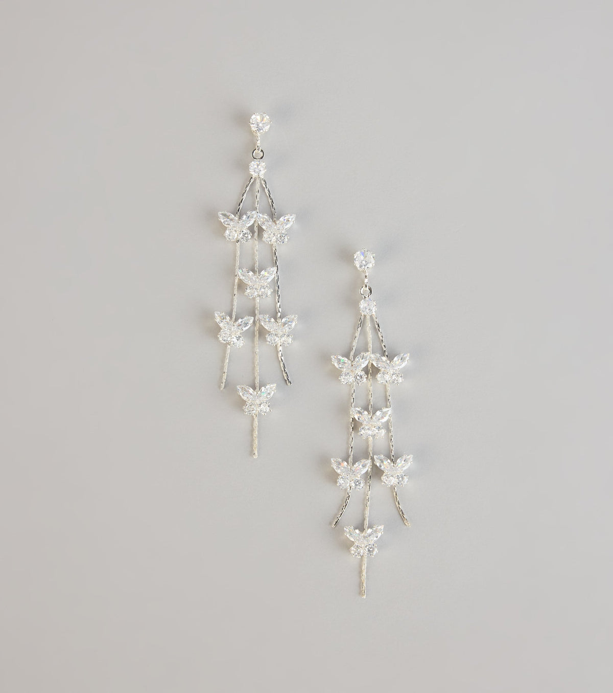 Wing It Butterfly Cubic Zirconia Earrings