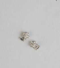 Sweet Bloom Cubic Zirconia Flower Stud Earrings