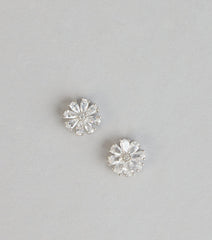 Glam Blossom Floral Stud Earrings