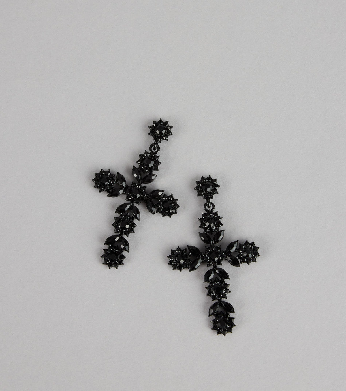Dark Glam Statement Cross Earrings