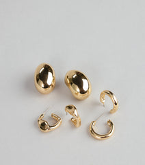 Effortless Glam Hoop Earrings Trio