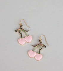 Sugar Darling Heart Cherry Earrings