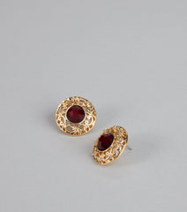 Vintage Flair Statement Stud Earrings
